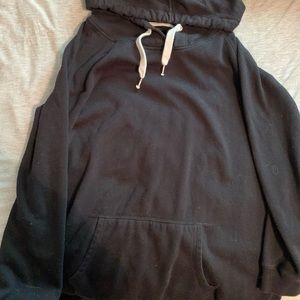 Black with white string hoodie